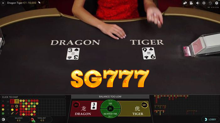 Betting forms in the online Dragon Tiger game SG777